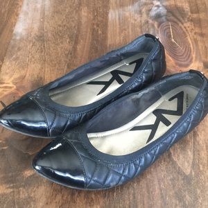 Anne Klein Sport Black Cap Toe Flats